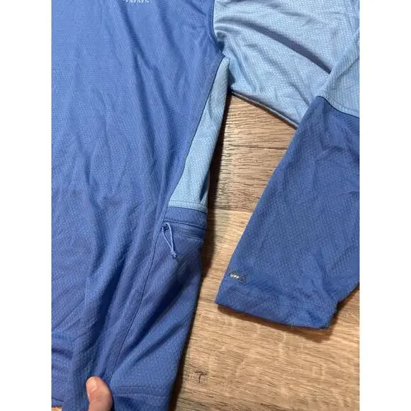 Simms SolarFlex Hoodie Featherweight Fishing Blue Mens XL Long Sleeve UPF - Picture 3 of 10